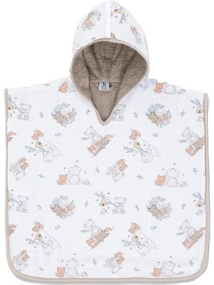 Gezenbebe Hero Desenli Müslin &amp; Havlu Bebek Çocuk Pançosu Teddy