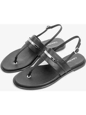 Calvin Klein Kadın Sandalet HW0HW02031 Flat Tp Sandal Metal Bar Lth