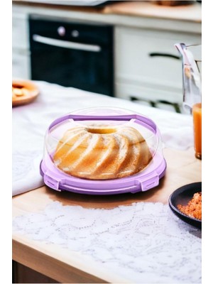 Melkan Home Kek Fanusu &amp; Pasta Fanusu Kilitli Kapaklı Kek Fanusu 7 Litre Mor Mor