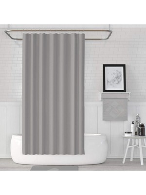 Zethome Jackline Banyo Duş Perdesi 0010 Gri Çift Kanat 2X120X200