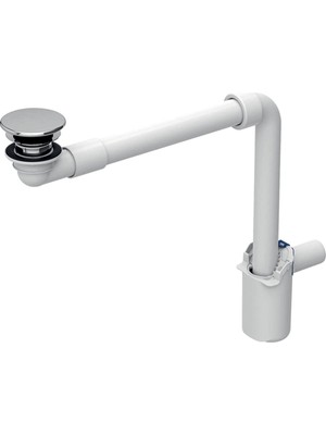 Geberit 152.084.21.1 Lavabo Sifonu Yer Tasarrufu 1/4, Süzgeç ve Kapaklı