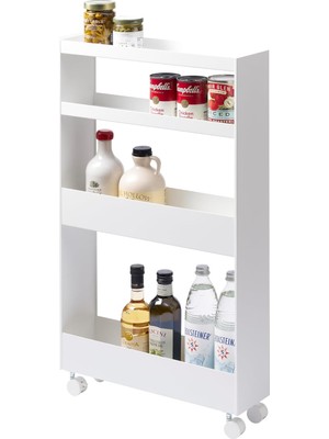 Home Tower Ince 4 Katmanlı Tekerlekli Saklama Arabası - Mutfak Veya Banyo Için Mobil Düzenleyic
