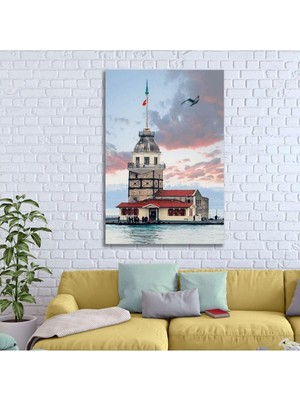 Gaagart Tekli Dikey Kanvas Duvar Tablosu Istanbul Kız Kulesi 70 x 100 GARTNM7112