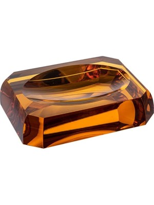 Cyrstal Bath Accessory Soap Dish Amber Turuncu Tek Ebat BA2051 008 C6