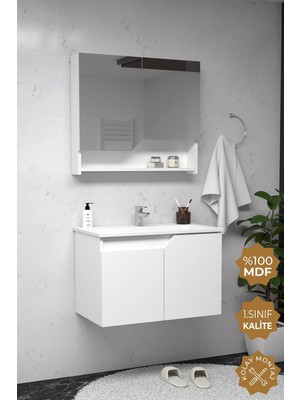 Teta Home Napoli 65 cm Mdf Banyo Dolabı Seti Beyaz