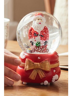Mini Kar Küresi Işıklı Dekoratif Masa Üstü Aydınlatma | Pilli Cam Küre Noel Baba Hediyelik N