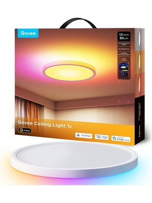 Govee Rgbww + Rgbıc Yuvarlak Akıllı Tavan Armatürü 12 Inç H80A1C01