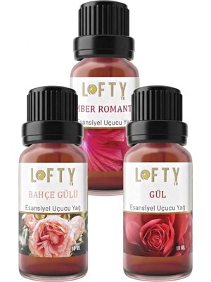 Lofty Gül, Bahçe Gülü, Amber Doğal Uçucu Yağ Saf Buhurdanlık Esansı Oda Kokusu Esans Buhur