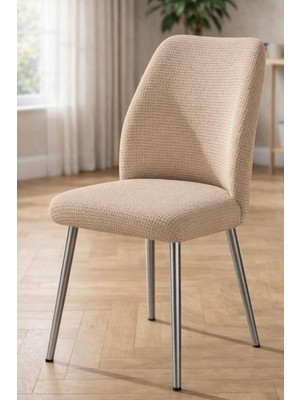 Oval Sandalye Kılıfı Büyük Oval Likralı Yıkanabilir Streç Lastikli Sandalye Örtüsü Krem R