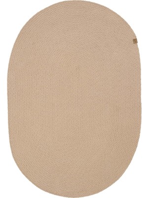 Cool Halı Glenn 608 Bej Banyo Halısı Antre Hol Halısı Hasır Dokulu Oval Banyo Dekoratif Paspas