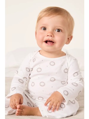 The White Company Organik Pamuklu Gri Aslan Desenli Bebek Uyku Tulumu