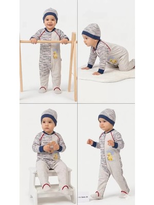 Veraura Lifestyle 3/12 Ay Şirin Ördek Nakışlı Bebek Tulumu