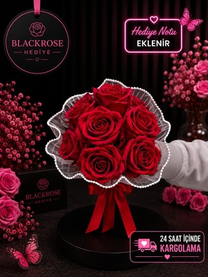 Kadife Gül Buketi Fırfırlı Tüllü - Gelin Eli - Sevgiliye Hediye - Buket - Düğün - Nikah