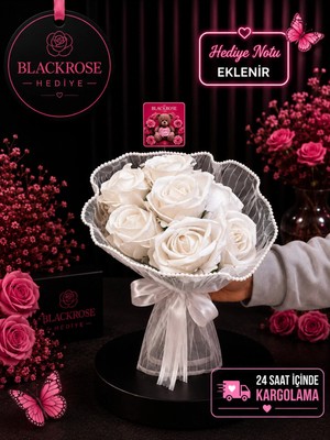 Kadife Gül Buketi Fırfırlı Tüllü - Gelin Eli - Sevgiliye Hediye - Buket - Düğün - Nikah