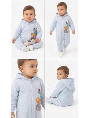 Veraura Lifestyle 3/12 Ay Nakışlı Kapşonlu Bebek Tulumu