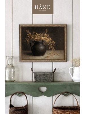 Empressco Vintage Vazo ve Çiçek Tablosu, Rustik Farmhouse Tarzı Sanatsal Baskı