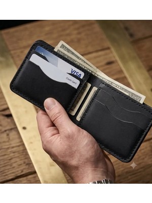 Parla Leather Bifold Klasik El Yapımı Hakiki Gerçek Deri Erkek Cüzdan Taba Rengi