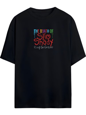 Von Labas Eminem - The Death Of Slim Shady Tasarımlı Unisex Oversize T-Shirt