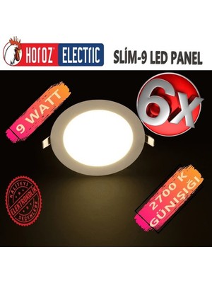 Orjinal Horoz 6 Adet 9W Günışığı LED Spot