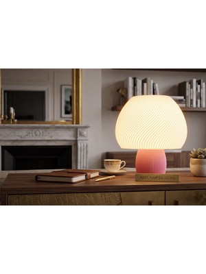 Arylamp Designs Modern Rippled  Mushroom Twisted Lamp