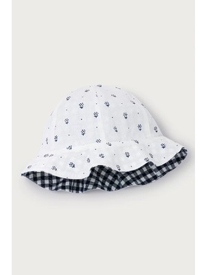 The White Company Organik Pamuklu Çift Taraflı Papatya Desenli Çocuk Bucket Şapka