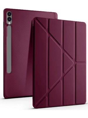 Magicool Samsung Galaxy X510 Tab S9 Fe 11 Kılıf Kalemlikli Mars Tablet Kılıfı - Mürdüm