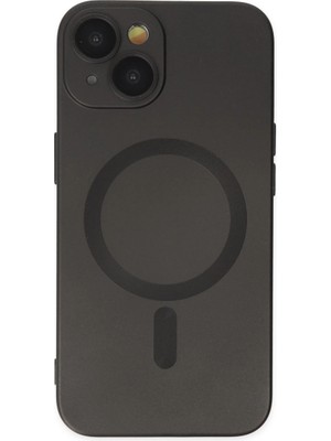 Magicool Iphone 14 Plus Kılıf Moshi Lens Magneticsafe Silikon - Siyah