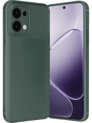 Magicool Oppo A6 Pro 4g Auto Focus Karbon Kapak - Koyu Yeşil