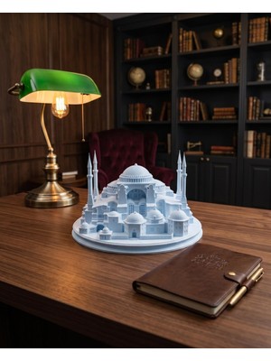 Laviera Ayasofya Cami Biblosu Dekoratif 3D Baskı Obje Dini Mimari Heykel Hediyelik Seramik Rengi 15cm