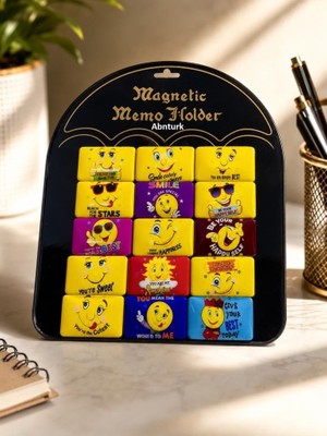 Abnturk Akrilik Kabartmalı Emoji Magnet 5x3 cm Dekoratif Buzdolabı Magneti Renk ve Model Karışık 1 Adet