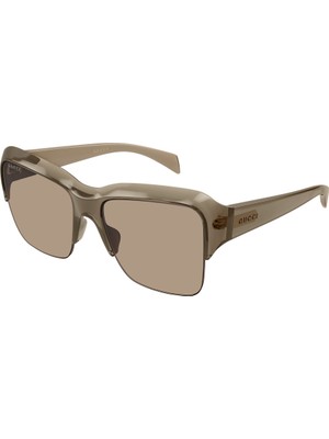 Gucci GG2024S 005 Transparent Brown Pilot Solid Brown Gunes Gozlugu