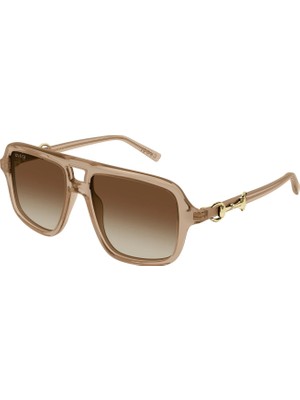 Gucci GG2052S 010 Kadın Güneş Gözlüğü Şeffaf Kahve