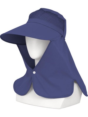 AlanSansli Ense Korumalı Outdoor Şapka - Fileli - Lacivert - Savex