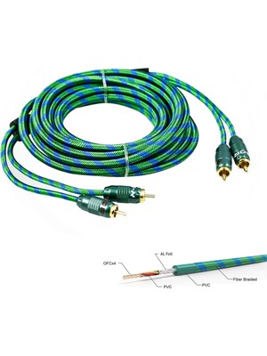 Empressco 5 Metre Bakır Anfi Rca Kablosu, Güçlü Ses ve Kaliteli Bağlantı