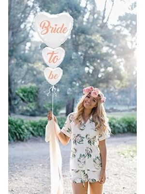 Bride To Be Beyaz Kalp Folyo Balon Set