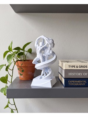 Laviera Möbius Sarılması Modern Soyut Sanat Biblo Dekoratif Heykel 3D Baskı Obje 20 cm Seramik Renk Dolgulu
