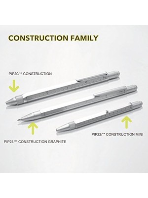 Troika PIP22SI PIP22SI Construction Sytlus Mini Tükenmez Kalem Gümüş