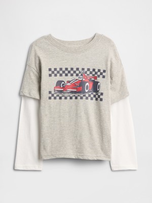 Gap Erkek Bebek Gri Grafik Baskılı T-Shirt