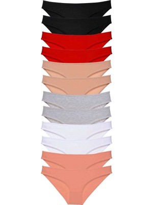 Kuzgun Ticaret 12 Adet Süper Eko Set Likralı Kadın Slip Külot Set 1