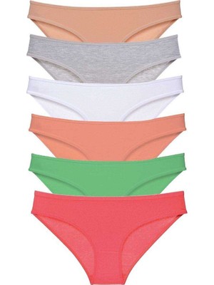 Kuzgun Ticaret 6 Adet Süper Eko Set Likralı Kadın Slip Külot Renk 6