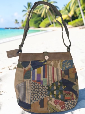 Old Cotton Cargo Vintage Salaş Çok Renkli Organik Disayn Cotton Günlük Omuz Plaj Çantası 32X32,5CM