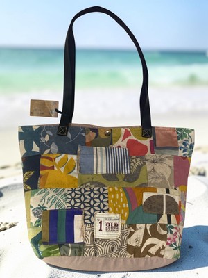 Old Cotton Cargo Vintage Salaş Çok Renkli Organik Disayn Cotton Günlük Omuz Plaj Çantası 30X27CM