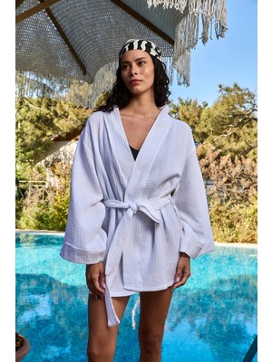Lovely Things Serena Müslin Kimono - Ekru