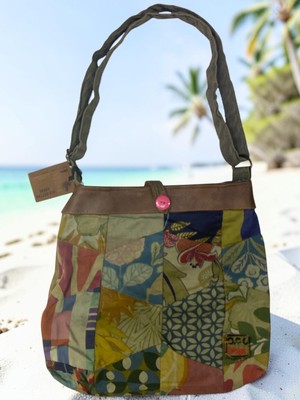 Old Cotton Cargo Vintage Salaş Çok Renkli Organik Disayn Cotton Günlük Omuz Plaj Çantası 32X32,5CM