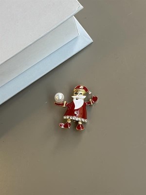 Kuzgun Ticaret Noel Baba Broş - Kırmızı