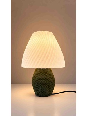 Modern Geometrik Desenli Başlıklı Masa Lambası / Dekoratif Abajur Gece Lambası