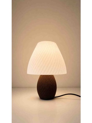 Modern Geometrik Desenli Başlıklı Masa Lambası / Dekoratif Abajur Gece Lambası