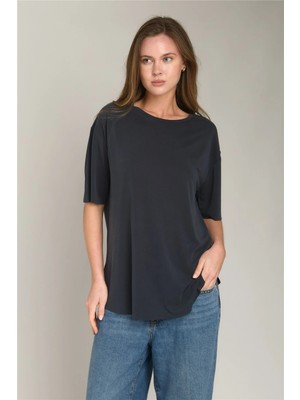 Lovely Things Adele Basic Dikişsiz Tişört Üst Giyim Pijama Üstü - Antrasit
