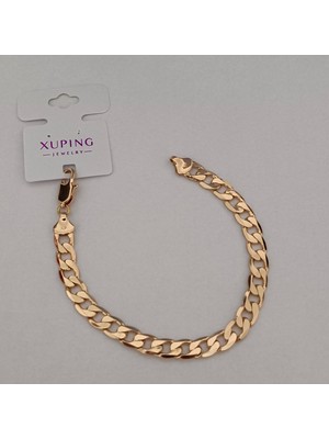 Zennemor Xuping Vıp Kaliteli Antialerjik Zarif Sade Tasarımlı Geniş Gurmet Zincirli Rose Gold Bileklik