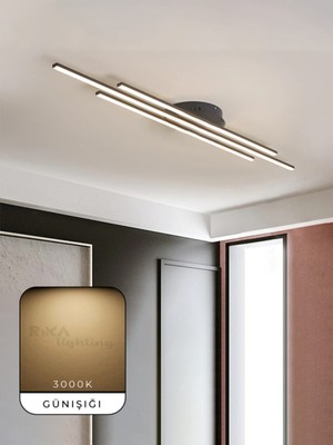 Empressco Modern LED Avize, Lineer LED Armatür Üçlü, Günışığı, Şık ve Enerji Tasarruflu